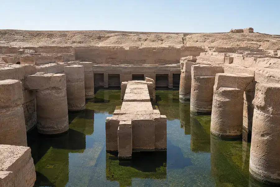 Osireion and Temple of Seti I within sacred Abydos