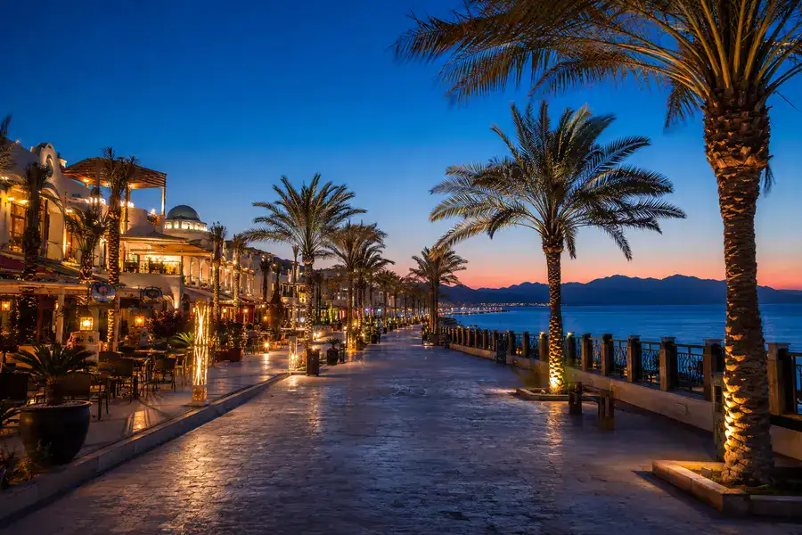 Naama Bay promenade beside the Red Sea