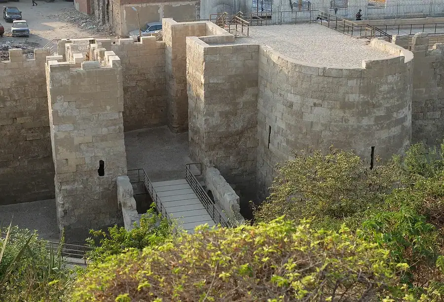 Restored Ayyubid defensive towers in Historic Cairo