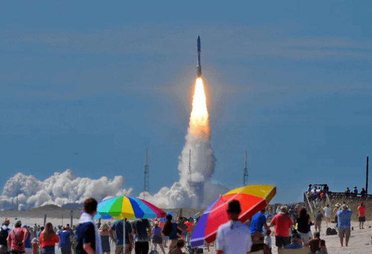 Rocket launch from Cape Canaveral on Florida's Space Coast