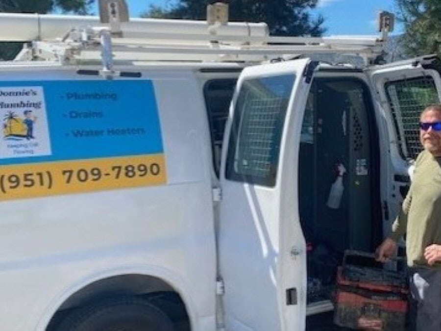 Donnie's Plumbing service van serving Temecula, California