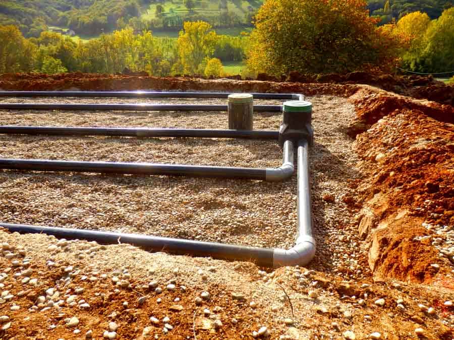 System drenażu, odwodnienie domu budynku osuszanie