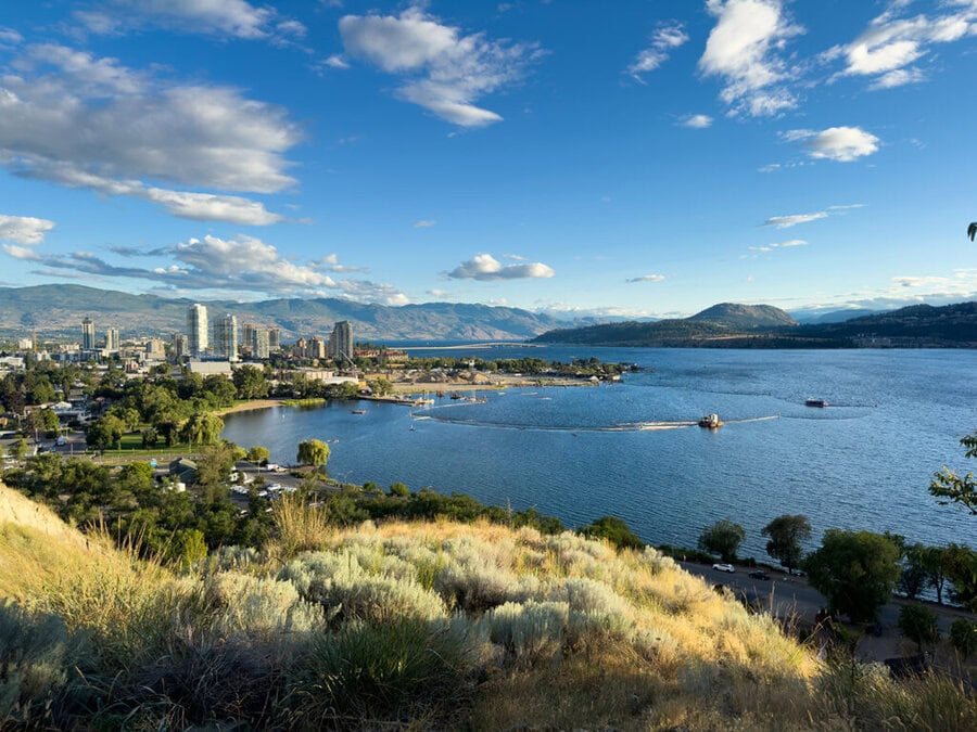 kelowna lake and city view