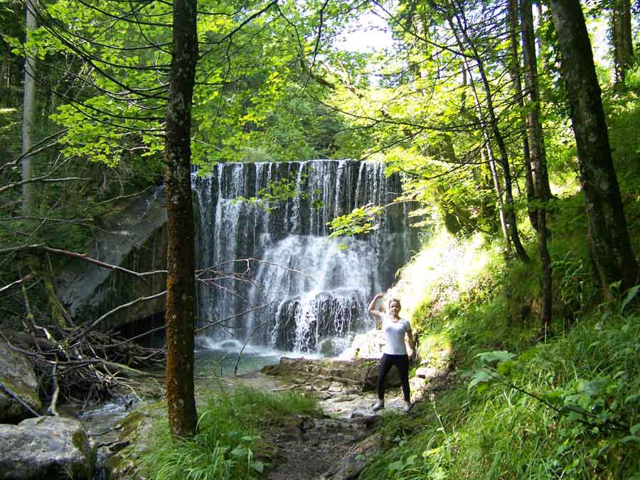Ein Wasserfall am Salzalpensteig.