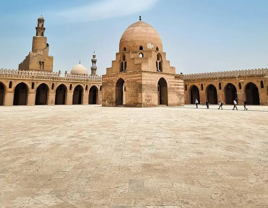 Vast courtyard of the Mosque of Ibn Tulun