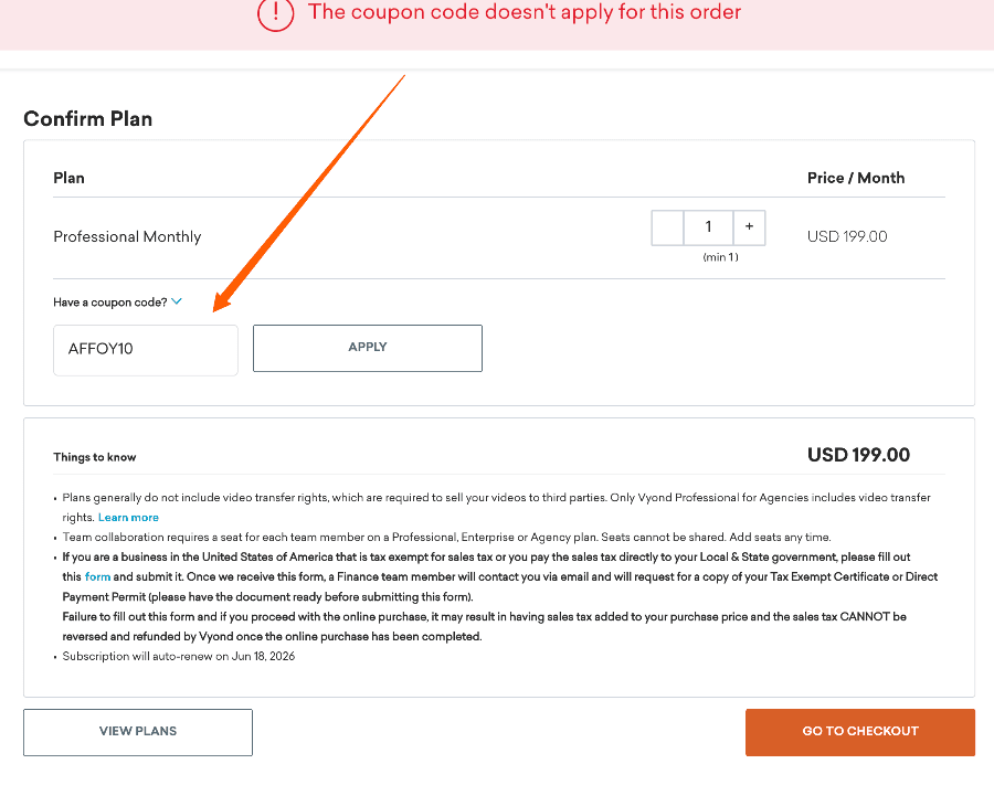 Vyond Code Not Working