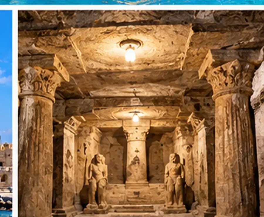 Kom El Shoqafa Catacombs during the Cairo Alexandria tour