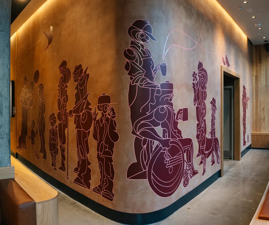 Detail View, My mural for Starbucks, DC Inclusive Store - Photo by Connor Surdi