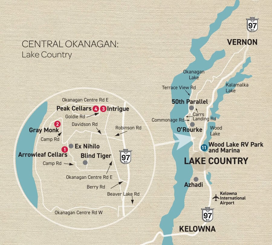 lake country wineries map