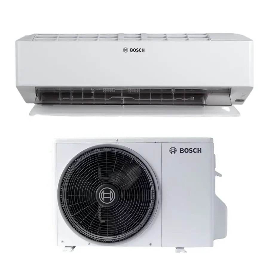 Bosch Climate 6100i 5 kW luftvärmepump installerad av ESMA Solutions i Västerås – energieffektiv värme och kyla.