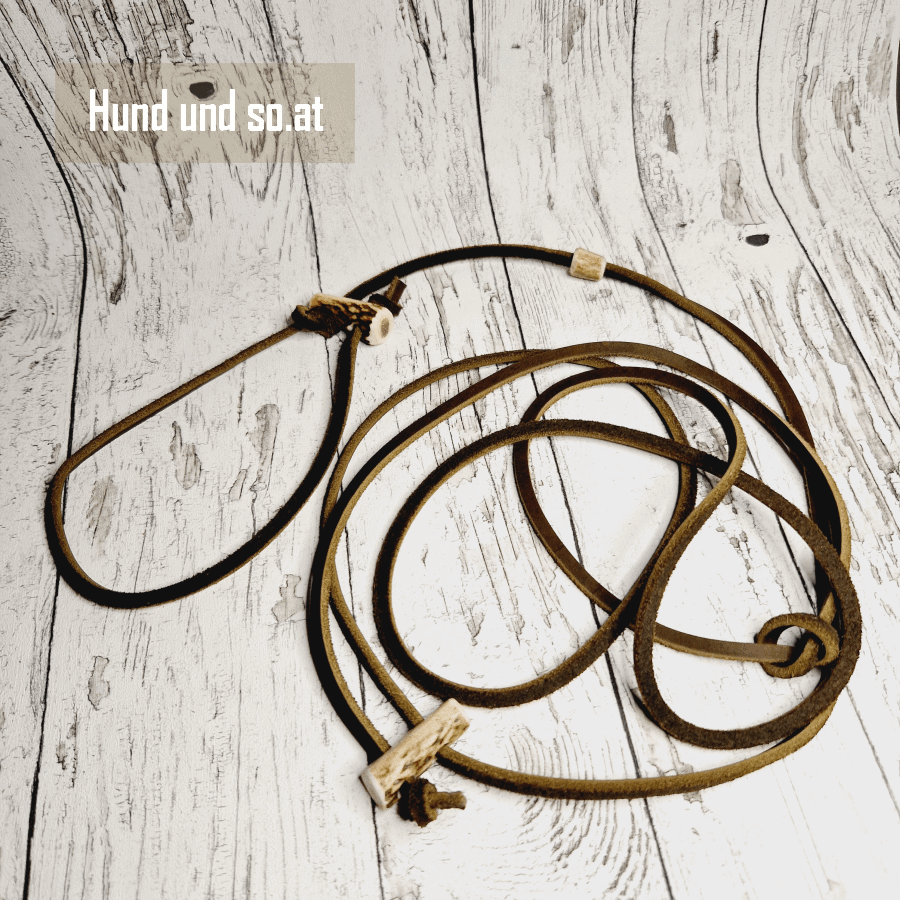 Leder Lautlos Retrieverleine Olive