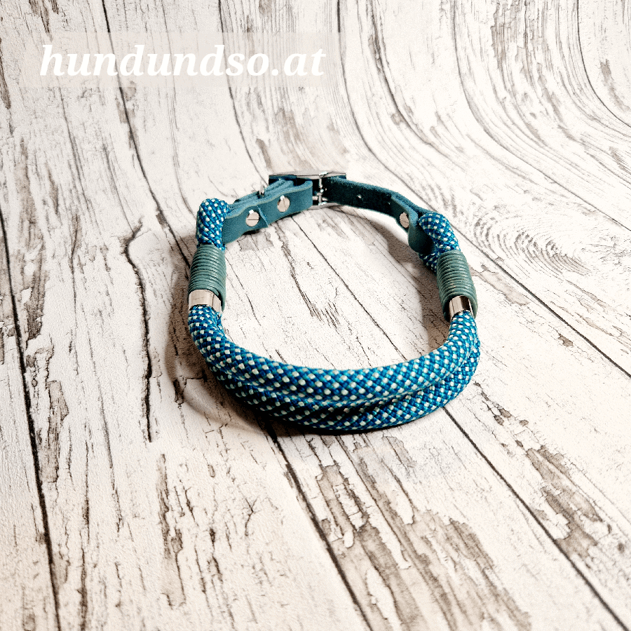 Hundehalsband Seil Petrol