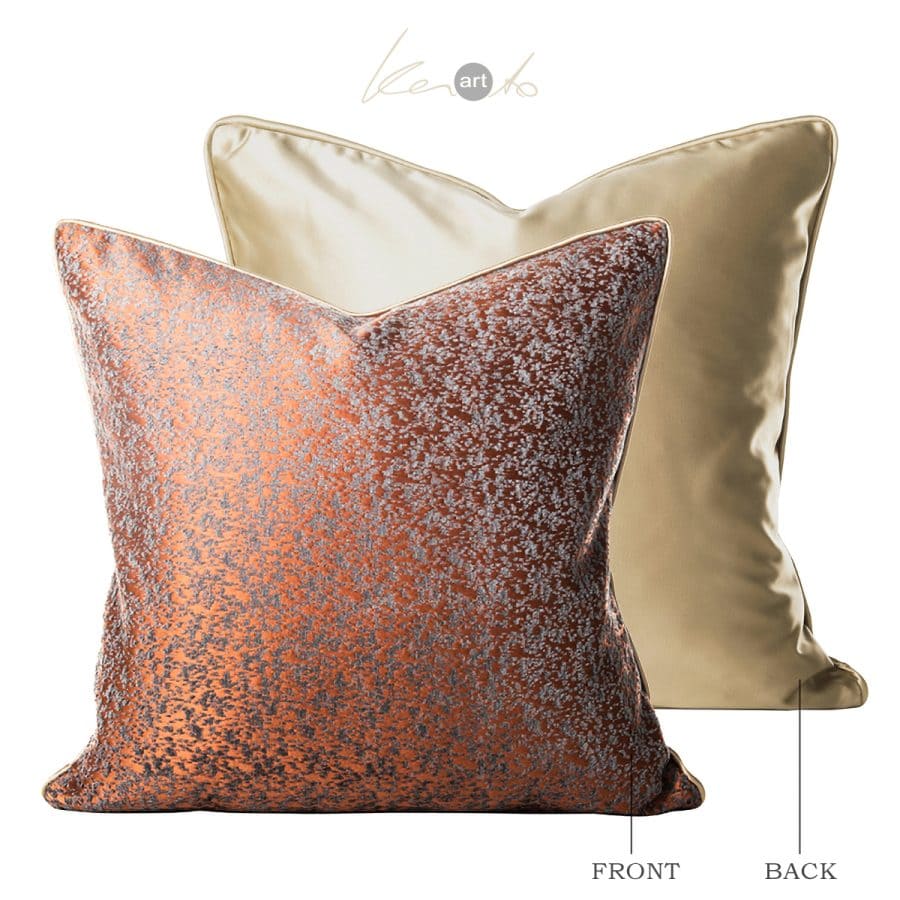 Bronze luxury cushion with Jacquard/Silk - Image 3