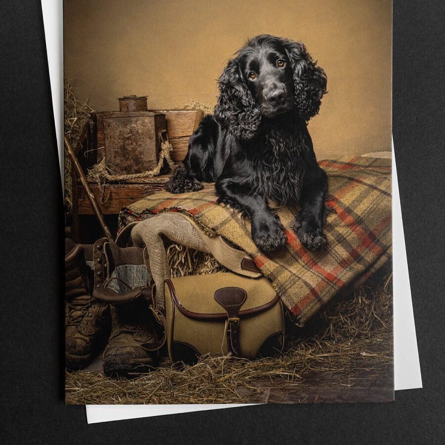 Black Cocker Spaniel A5 greeting card - Image 2
