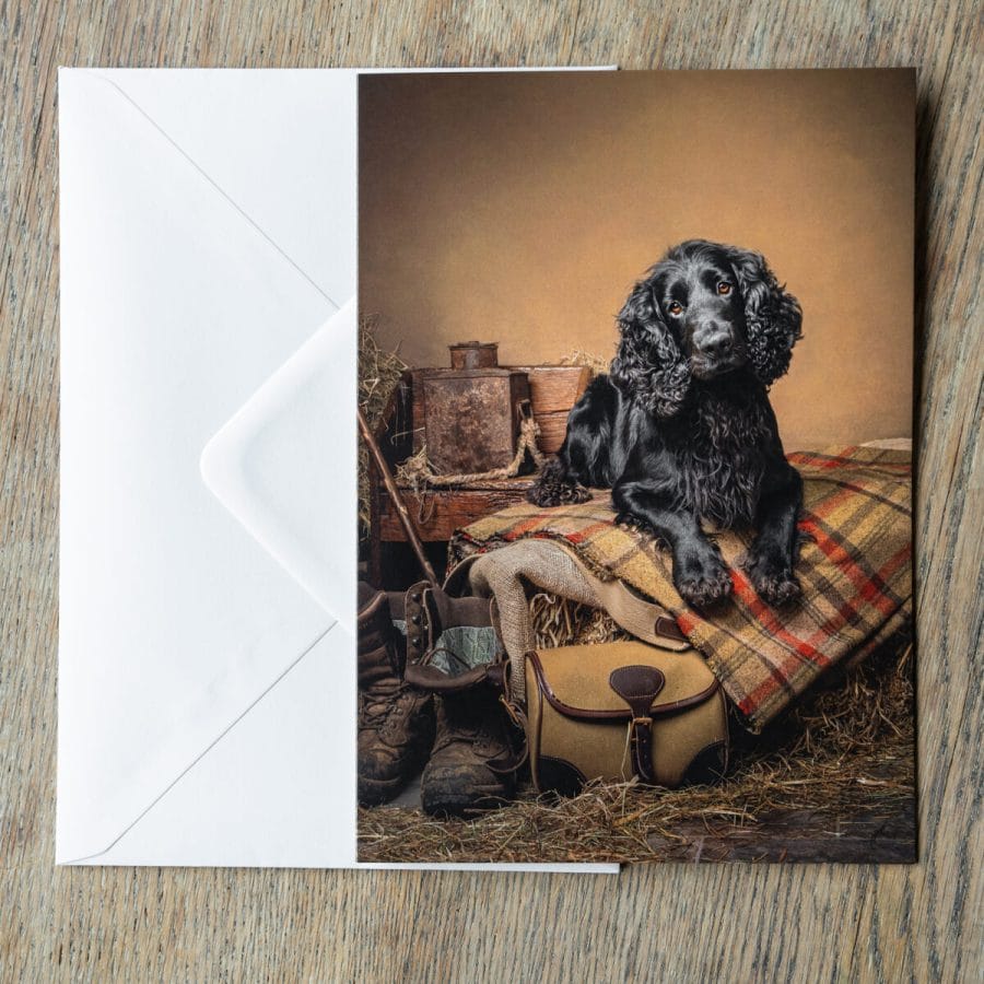 Black Cocker Spaniel A5 greeting card - Image 1
