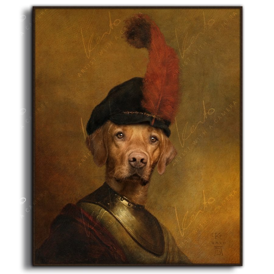 Portrait of Labrador, "A Knights Tale" fine art print