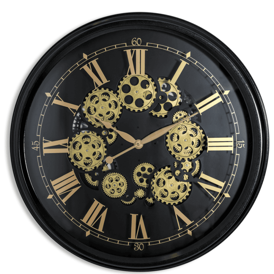 Clock — Moving, Gold and Black