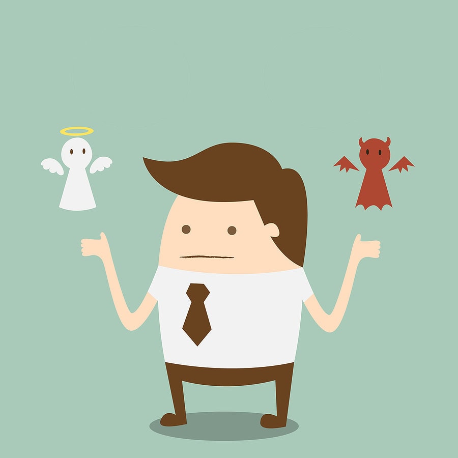 devil angel shoulder deterministic stochastic