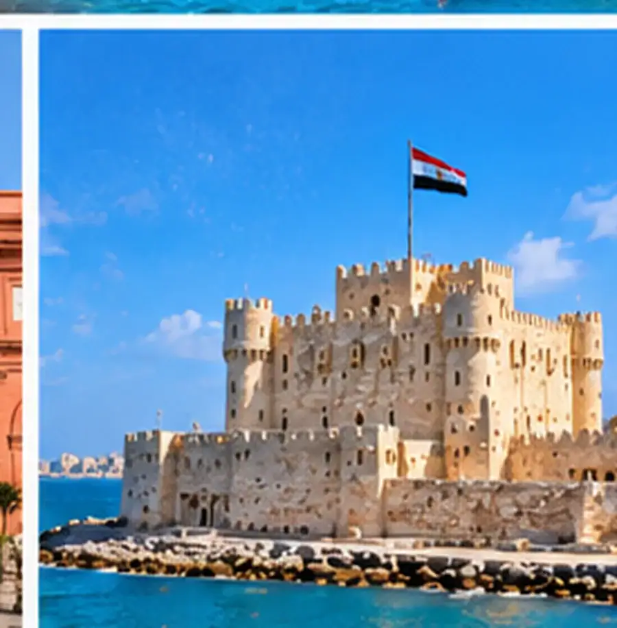 Qaitbay Citadel on the Mediterranean coast in Alexandria