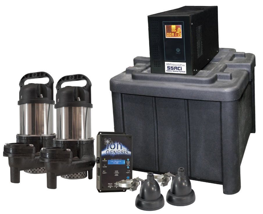 battery-backup-sump-pump-chicago-battery-backup-system The Stormpro Deluxe battery backup sump pump system