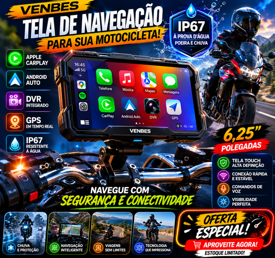 VENBES Tela de Navegação para Motocicleta