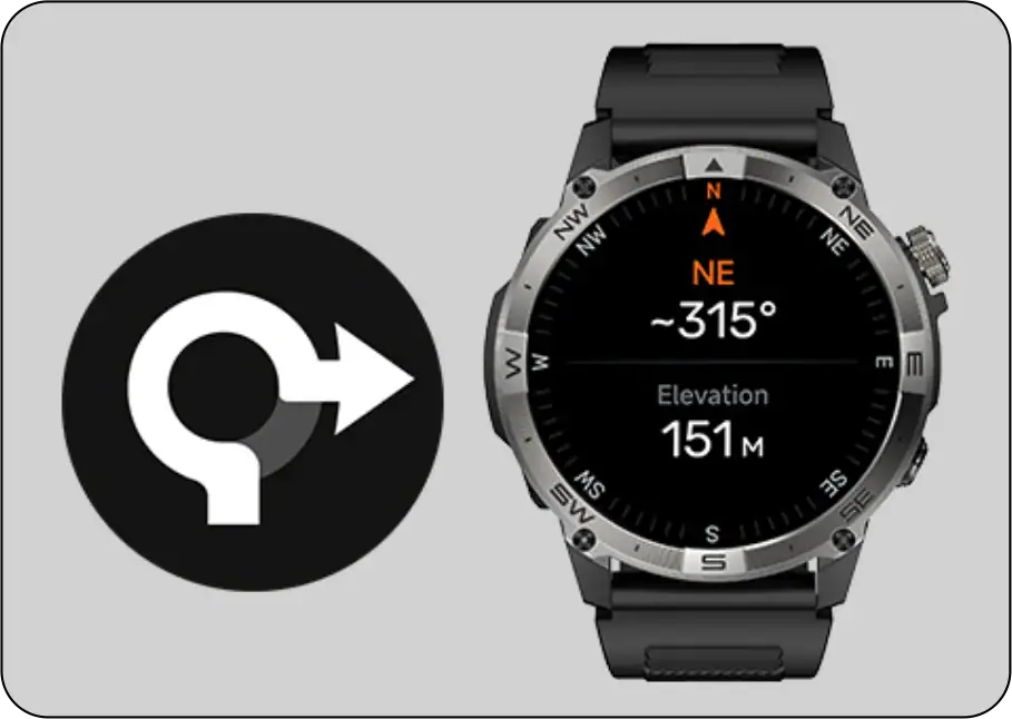 Спортен ежедневен смарт часовник с Aways on AMOLED дисплей Xmart HK08. Множествено спортни режими, компас, GPS, барометър и алтиметър - 5