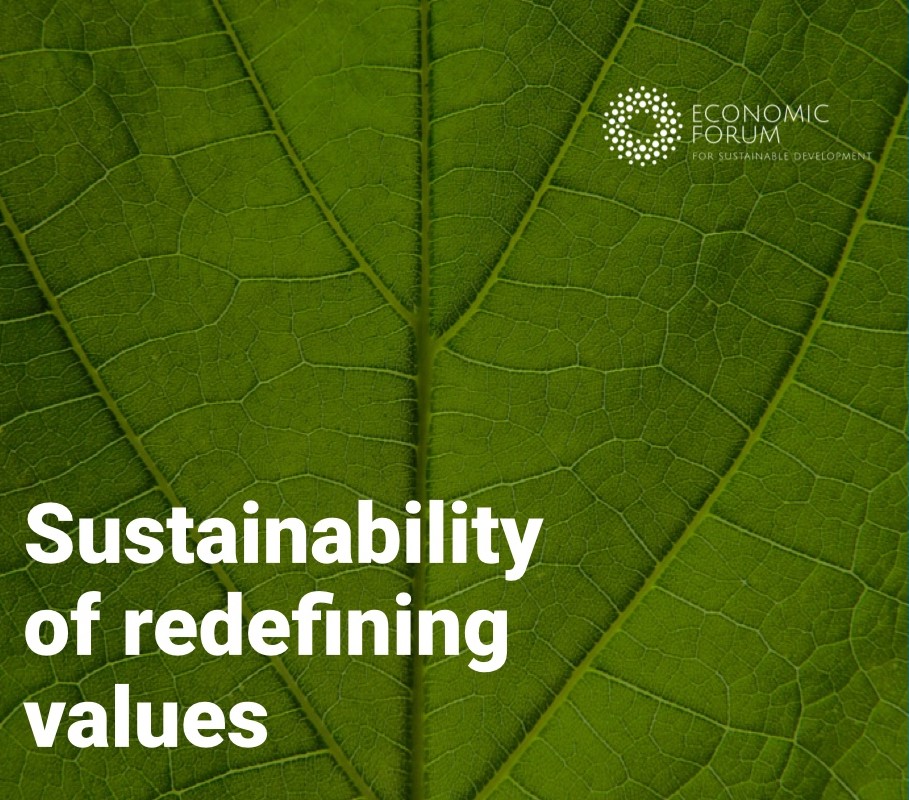 LogoAi-Simple Instagram Poster (1674667785)-7 "Sustainability of redefining values" caption label with a close-up leaf image