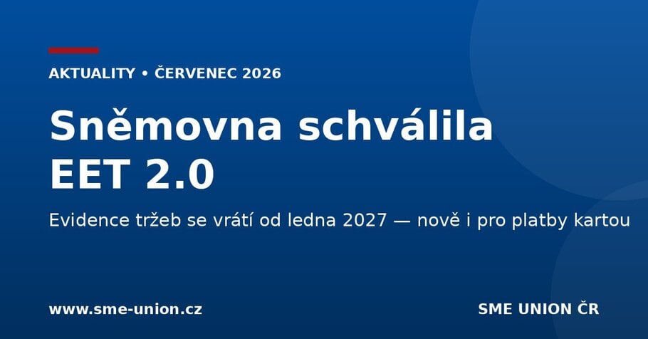 Sněmovna schválila EET 2.0 — evidence tržeb od ledna 2027