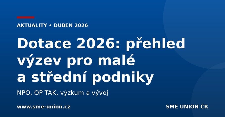 Dotace 2026: přehled výzev pro malé a střední podniky