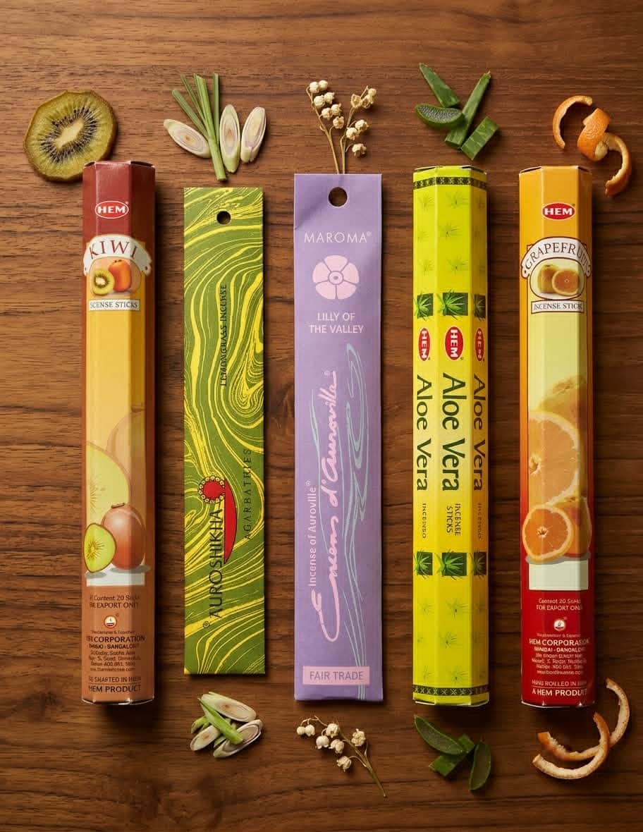 Lot d’encens Été & Fraîcheur – 5 boîtes