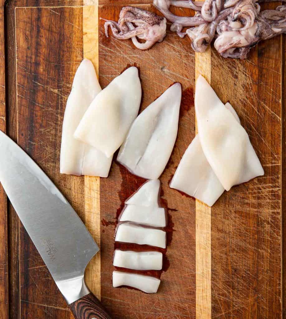 how to cut calamari