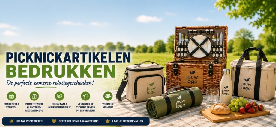 Picknickartikelen bedrukken met logo als zomers relatiegeschenk