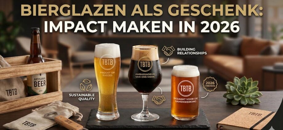 Premium bedrukte craft bierglazen als geschenk met TBTB logo