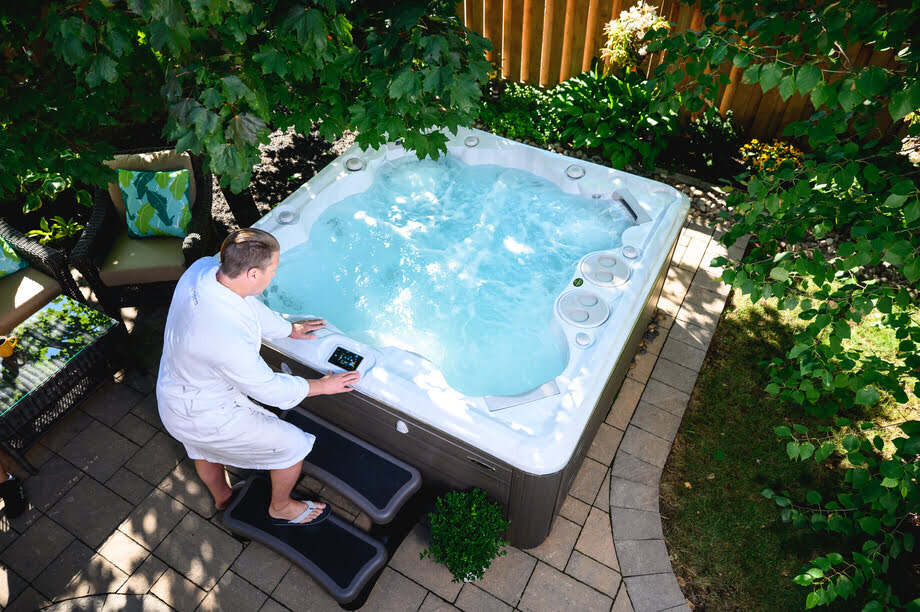 Spa portable vu d'en haut. 