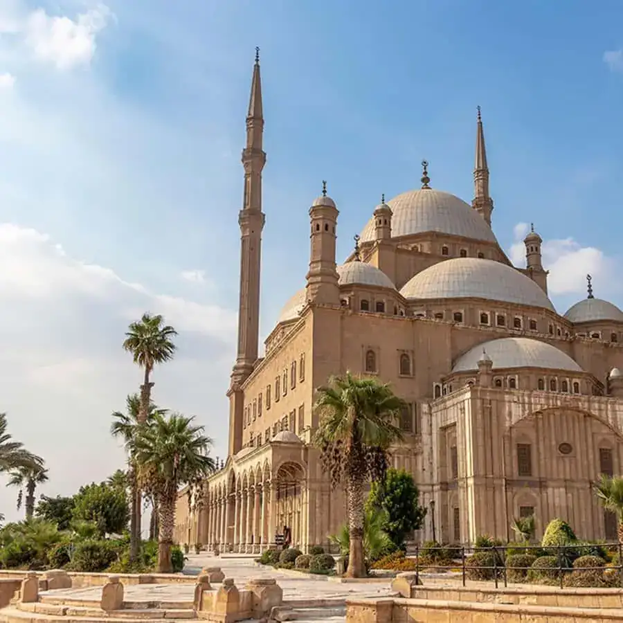 Historic mosque and architecture inside Cairo Citadel grounds