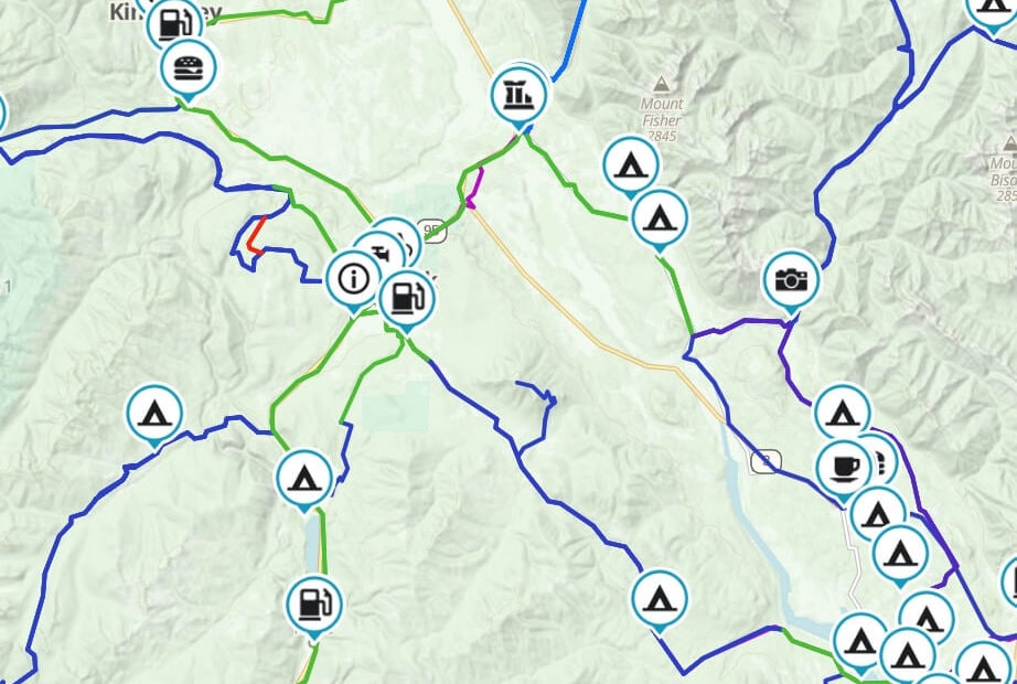 Kimberly BC is a destination hub for cruiser ADV and dual sport motorcycle adventures to ride paved and gravel routes.