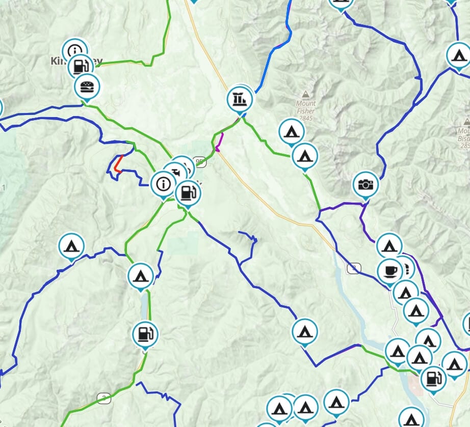 Kimberly BC is a destination hub for cruiser ADV and dual sport motorcycle adventures to ride paved and gravel routes.