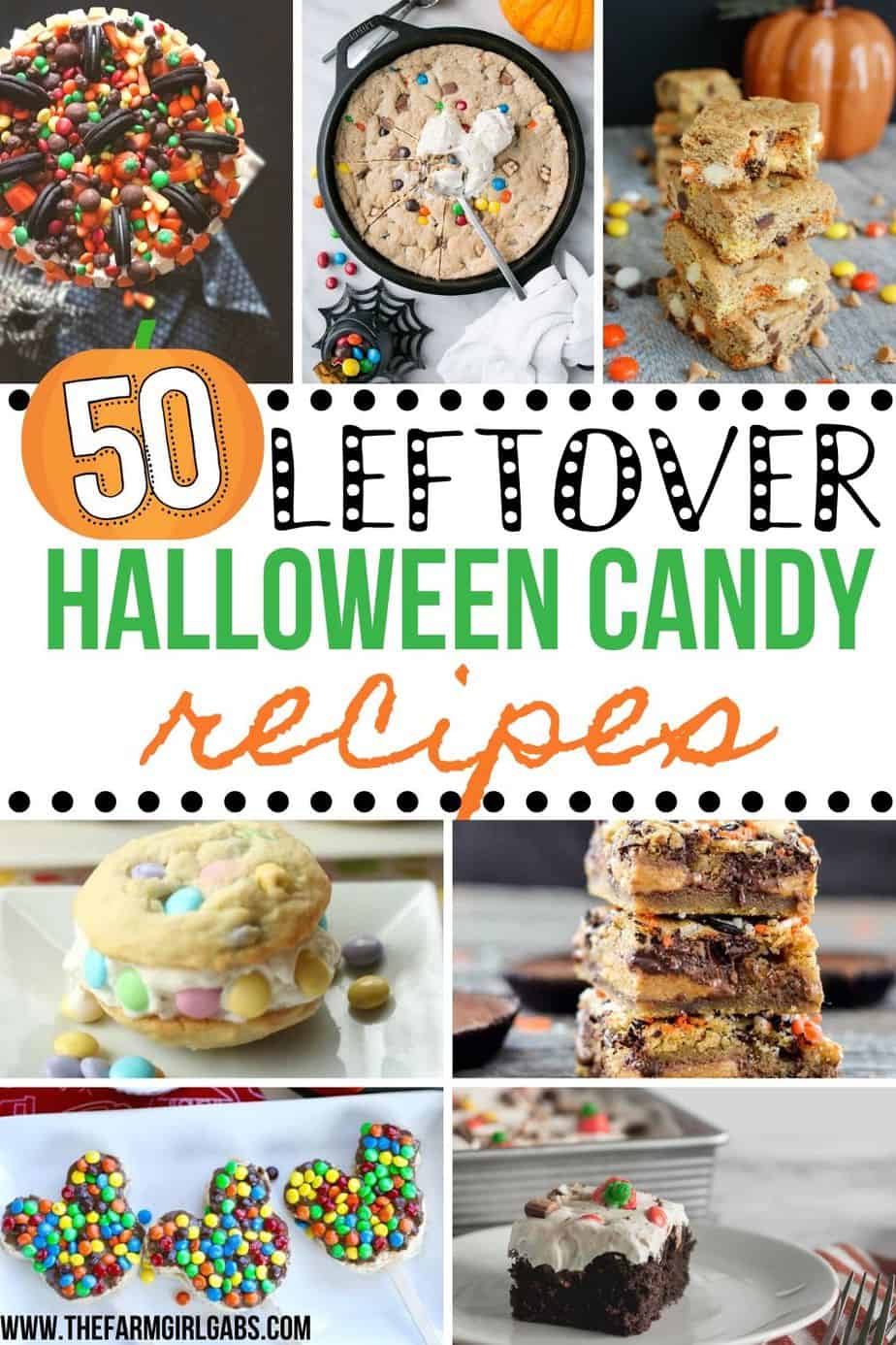 Do you have a boatload of leftover Halloween candy staring you in the face? Here are 50 fun and delicious dessert Recipes To Make With Leftover Halloween Candy. These Halloween treats are a great way to use up all the candy from your Trick or Treaters. Everyone will love these Halloween recipes. #halloweencandy #halloweentreats #halloweenrecipe