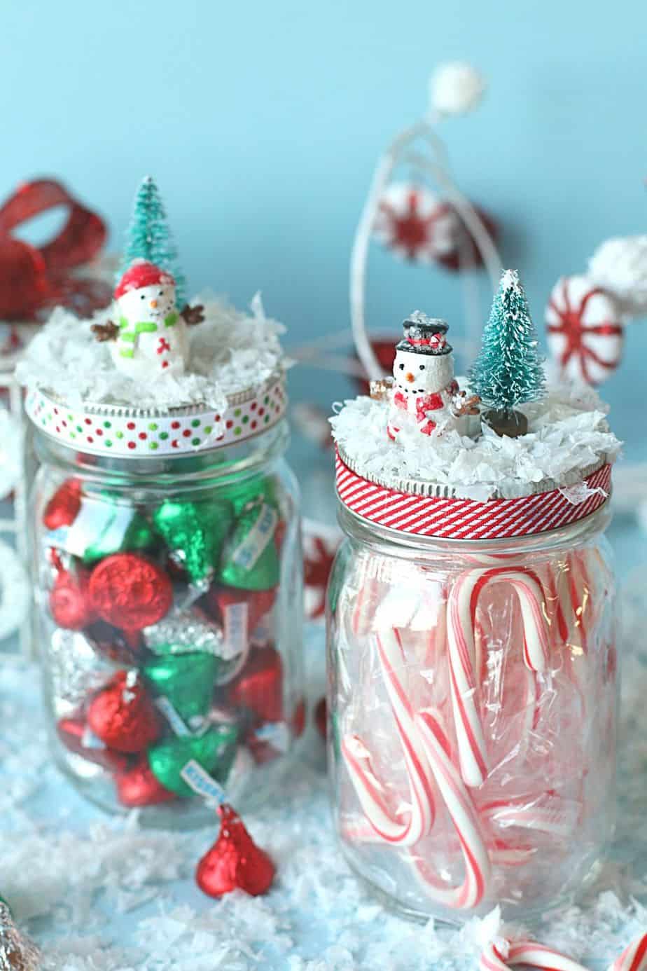 Christmas Candy Jar with Cute Lids, Glass Candy Jars, Candy Buffet  Containers,Cookie Jars for Christmas Decoration 