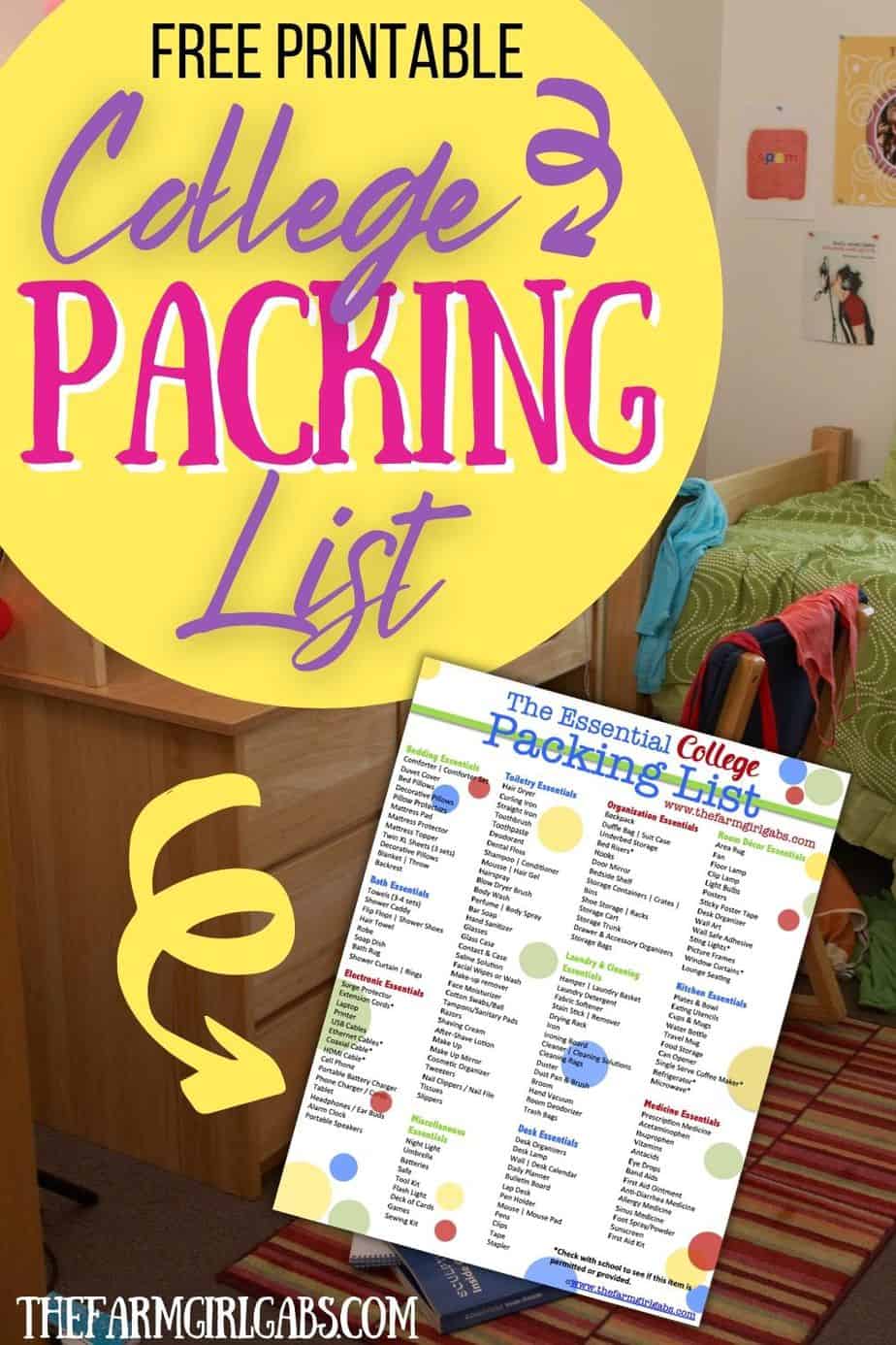 Congratulations! You are the proud parent of a college-bound student? Let the dorm room shopping fun begin! Print out this Essential College Packing List before you start shopping for the college essentials.