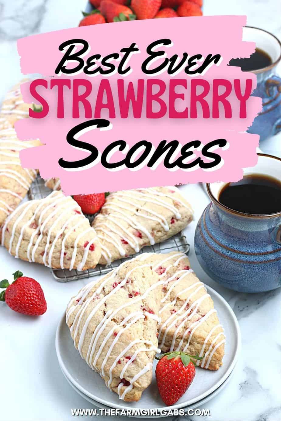 Impress your family with homemade baked goods that they can have for breakfast or a snack. This Strawberry Scones recipe is fun to make and will stay fresh for several days. These fresh-baked scones are soft, flaky and bursting with juicy strawberries! This is also a great freezer friendly recipe. Bake a batch of these fresh strawberry scones and freeze to enjoy at a later time.