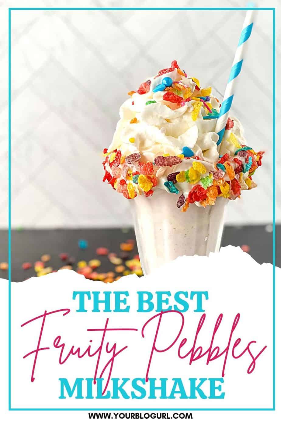 This is a milkshake recipe you don't want to pass up. This amazing Fruity Pebbles milkshake is Perfect blender Fruity Pebbles cereal vanilla ice cream milkshake for kids party food, Summer drink, or an easy dessert recipe. This creamy milkshake with Fruity Pebbles will definitely please any crowd. Check out the best vanilla Fruity Pebbles ice cream milkshake today.