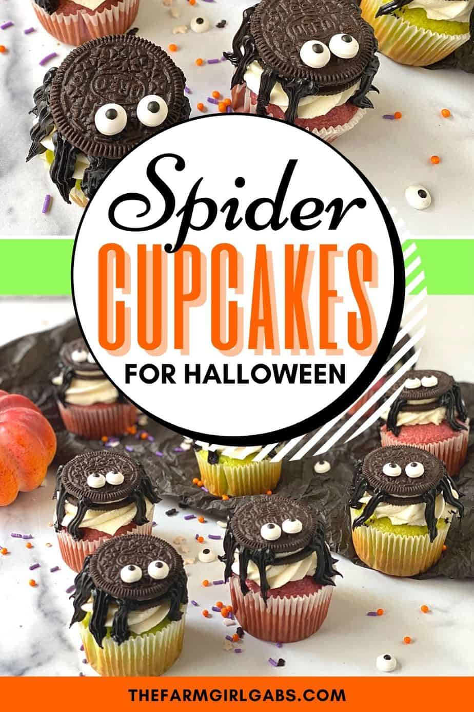 Oreo Spider Cupcakes for Halloween are a tasty treat that kids will love eating and making. The colorful and cute cupcakes are sure to be a huge hit at Halloween gatherings, birthday parties and fall activities with family and friends. The best part yet, this Halloween-inspired cupcake recipe is topped with an Oreo cookie spider.