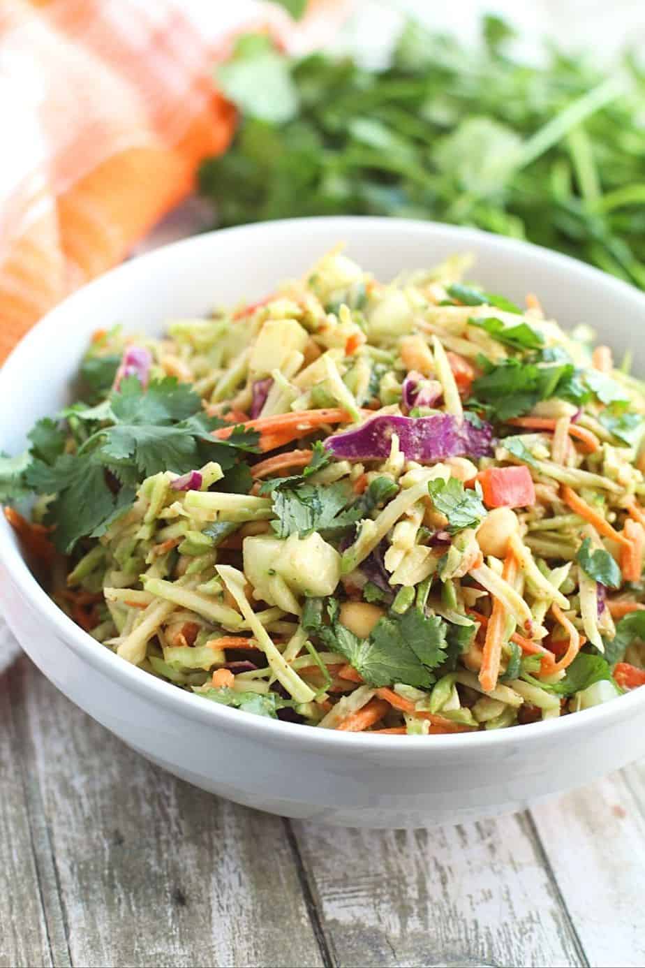 Enjoy the fresh taste of this flavorful yet healthy Low Carb Thai Peanut Salad. Packed with Asian flavors, it has a unique taste that is undeniably good, making it perfect for lunch, or dinner, whichever you prefer. This Thai recipe has everything - creamy Thai peanut sauce, crunchy broccoli slaw and peanuts. Even if you’re not following a low-carb diet, this is still a fantastic salad to make and enjoy.