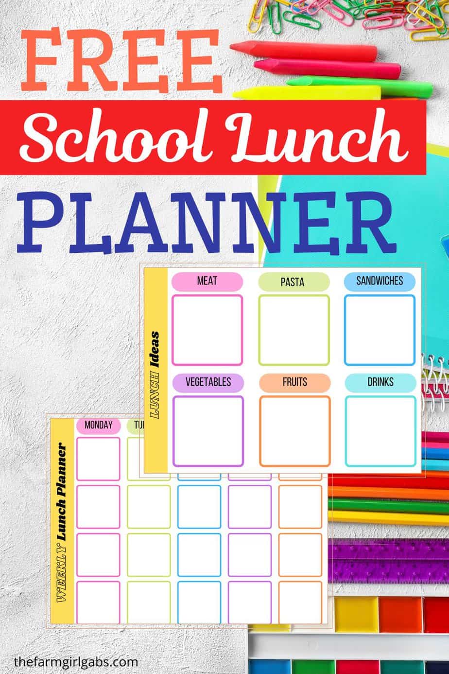 Tired of making the same things for the kids to take to school and want to have fresh ideas? Use this School Lunch Planner to keep track of meals and snacks packed for your little ones each day!