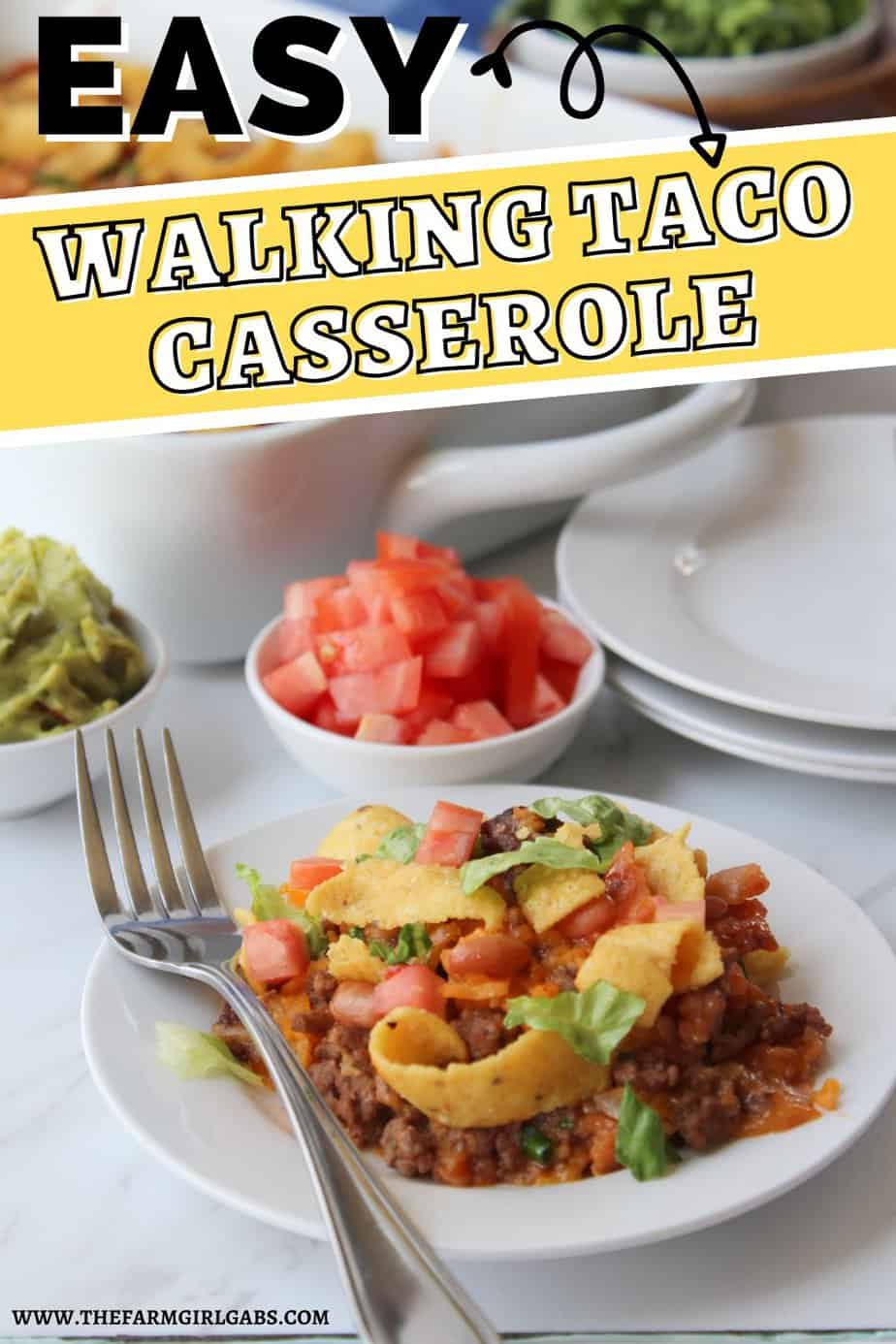 Looking for a simple easy weeknight dinner that the entire family can enjoy? You'll want to grab a bag of Fritos and try this easy and delicious Walking Taco Casserole!