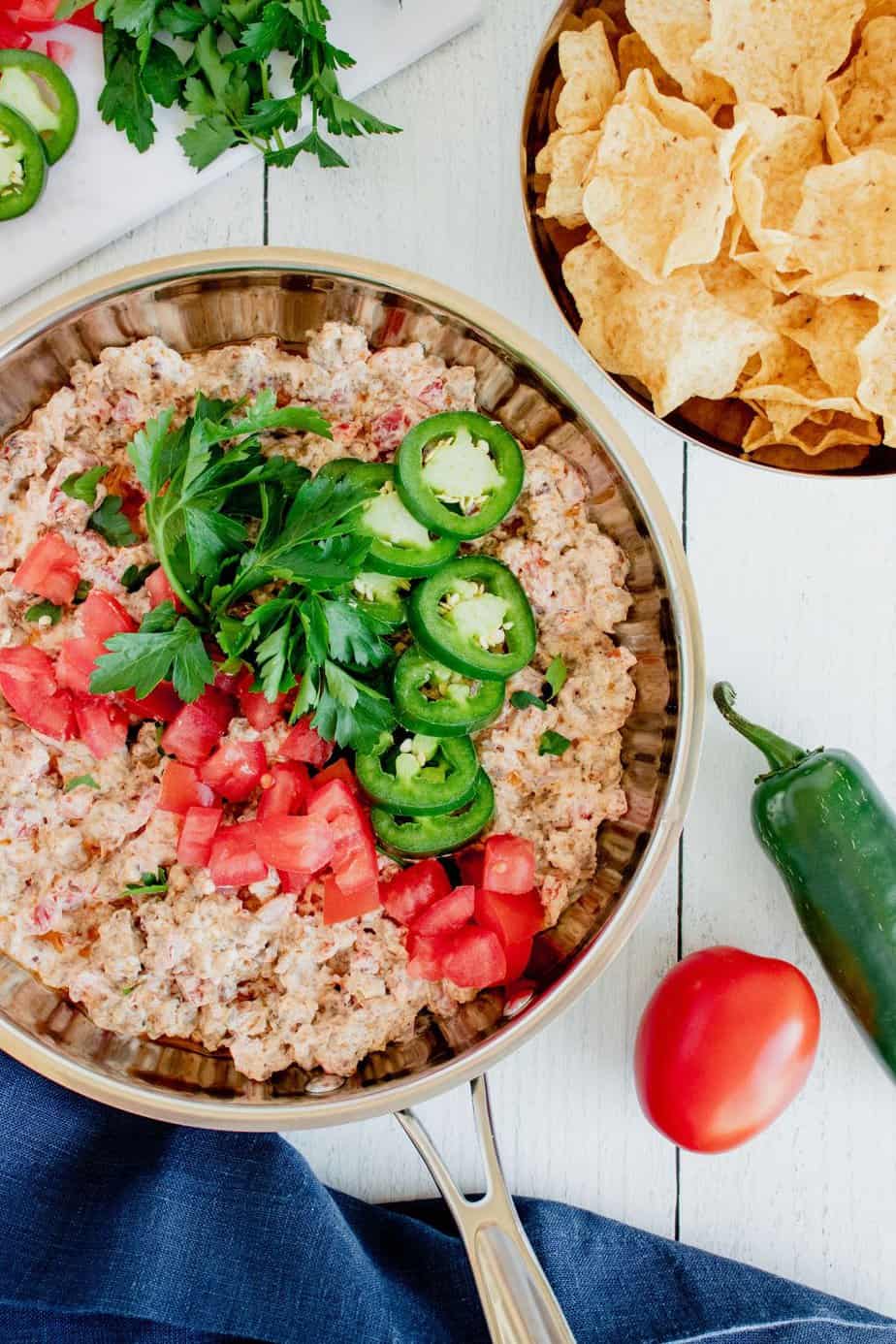 Searching for an easy dip recipe that is a real crowd-pleaser? This 3 Ingredient Rotel Sausage Dip recipe is loaded with zesty flavor, and is the perfect appetizer for any occasion