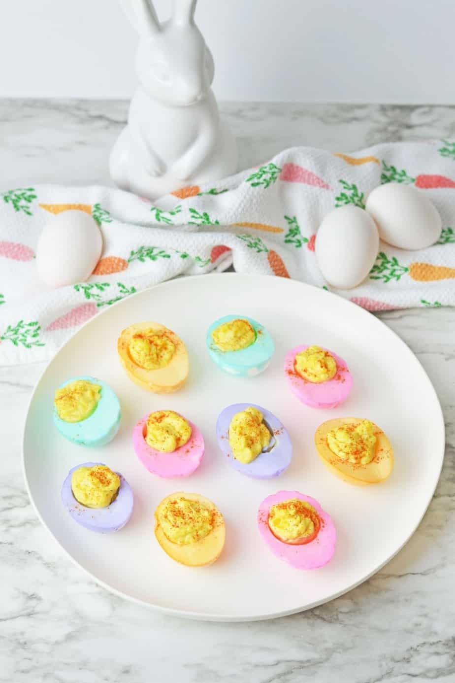 This easy recipe for Colorful Dyed Easter Deviled Eggs will take your deviled eggs to the next level this Easter. They're bright, fun, and super flavorful!