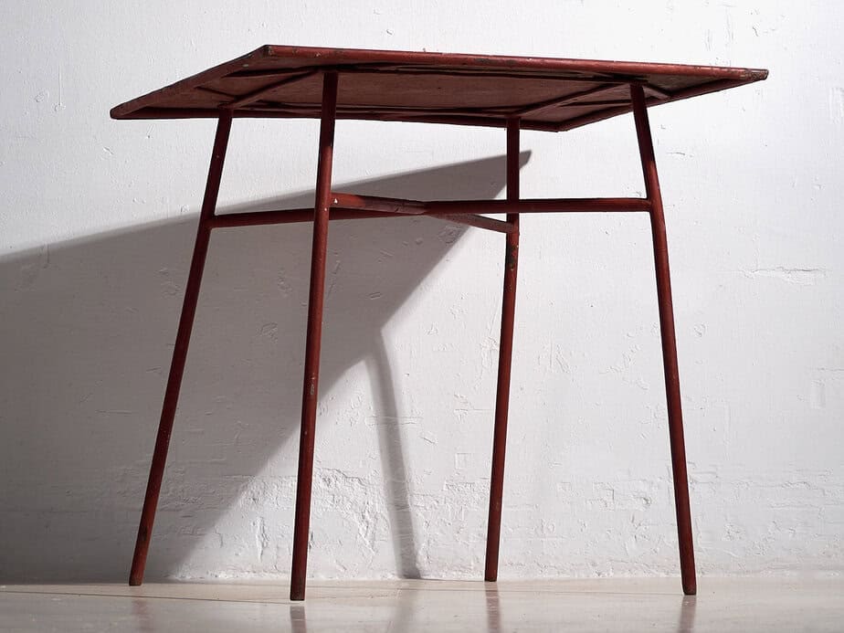 Mesa para exterior antigua de color rojo (c.1920) #13