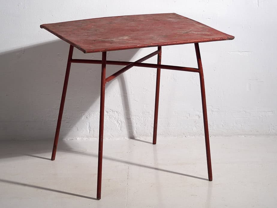 Mesa para exterior antigua de color rojo (c.1920) #13